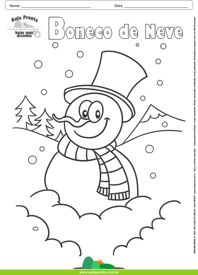 Desenhos para Colorir - Boneco de Neve