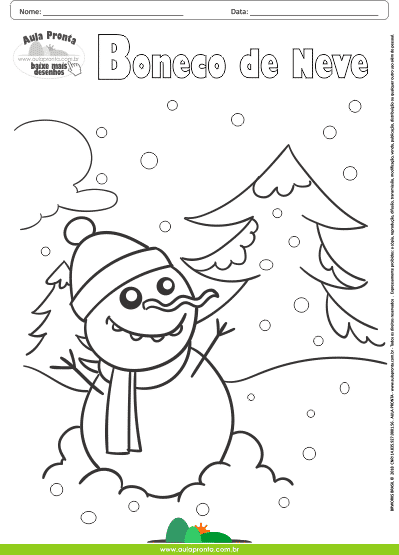 Desenhos para Colorir - Boneco de Neve