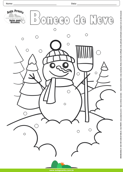 Desenhos para Colorir - Boneco de Neve