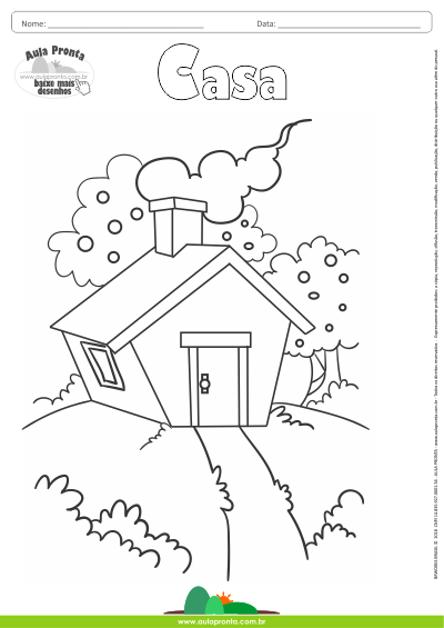 desenhos para colorir casa aula pronta