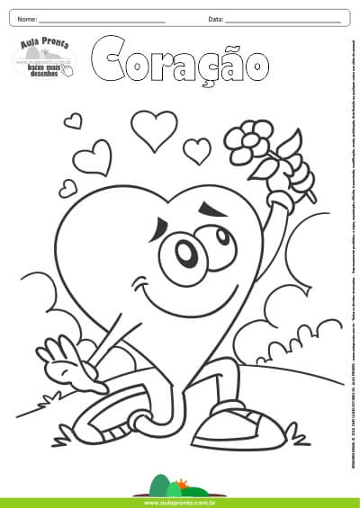 Desenhos para Colorir – Coração - Aula Pronta