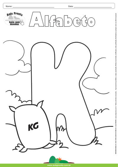 Desenho Para Colorir Alfabeto Letra K Aula Pronta 3397