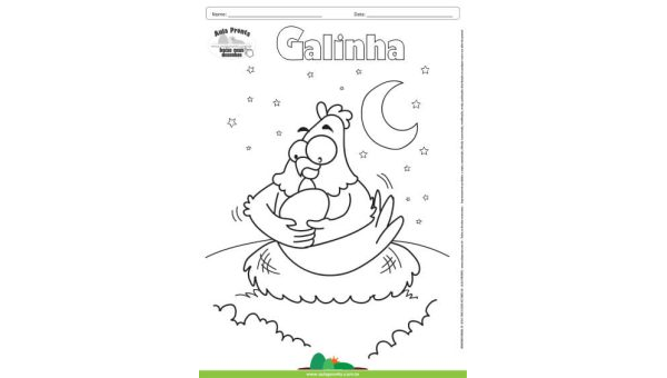 Desenho para Colorir – Animais - Galinha