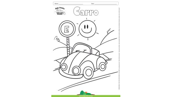 Desenho para Colorir – Transporte Carro