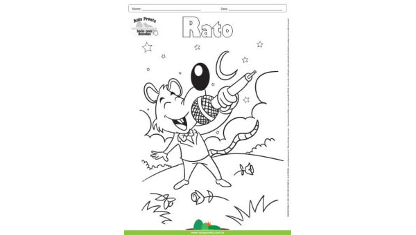 Desenho para Colorir – Animais - Rato
