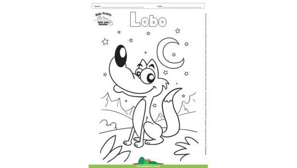 Desenho para Colorir – Animais - Lobo