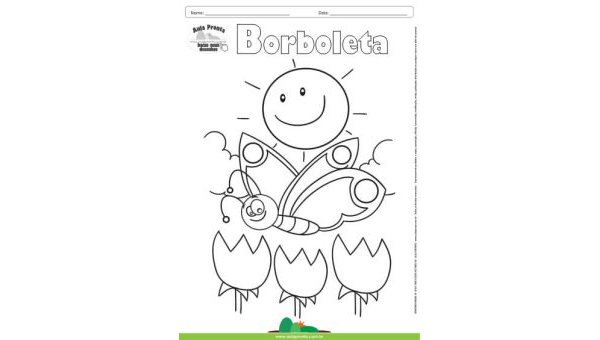 Desenho para Colorir – Animais - Borboleta