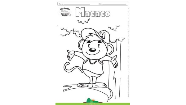 Desenho para Colorir – Animais - Macaco