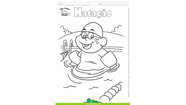 Desenho para Colorir – Natação
