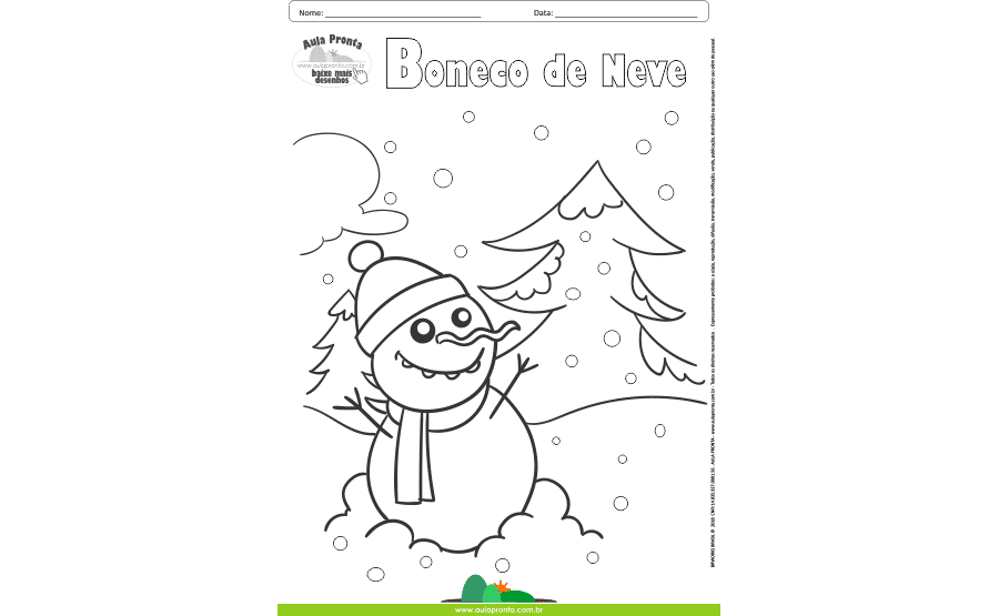 Desenhos para Colorir - Boneco de Neve