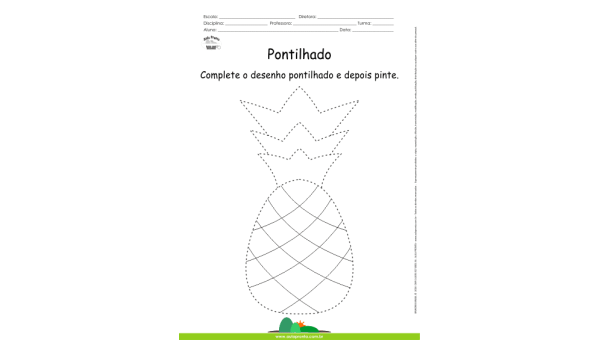 Desenho para Colorir – Pontilhado – Abacaxi