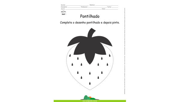 Desenho para Colorir – Pontilhado – Morango