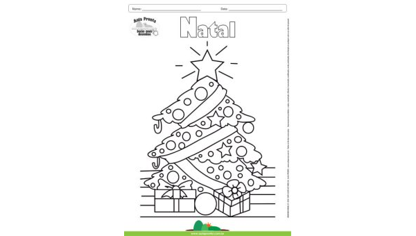 Desenho para Colorir – Feriado - Natal - Árvore de Natal