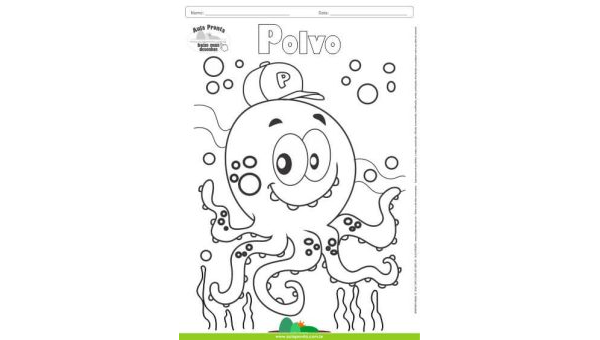 Desenhos para Colorir – Polvo
