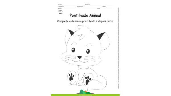 Desenho para Colorir – Pontilhado – Gato