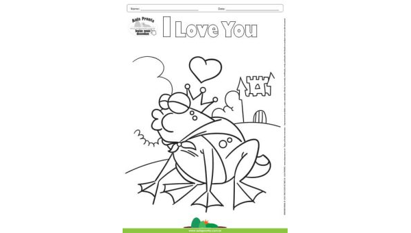 Desenho para Colorir – Fantasia - Amor - I Love You