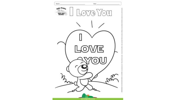 Desenho para Colorir – Fantasia - Amor - I Love You