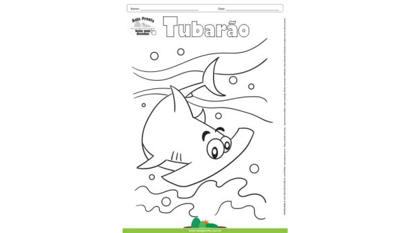 Desenho para Colorir – Animais - Tubarão