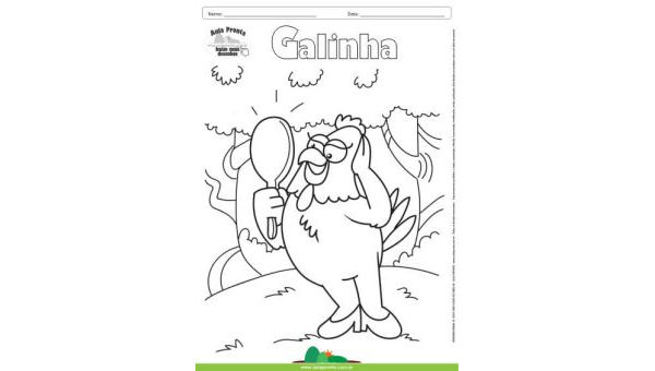 Desenho para Colorir – Animais - Galinha