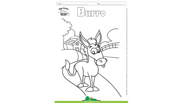 Desenho para Colorir – Animais - Burro