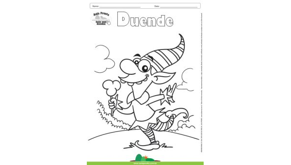 Desenho para Colorir – Fantasia - Duende
