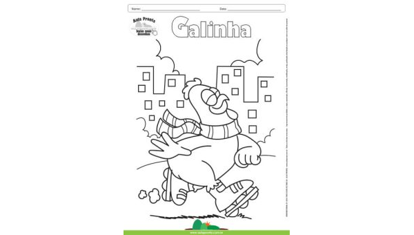 Desenho para Colorir – Animais - Galinha