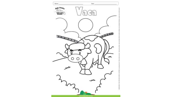 Desenho para Colorir – Animais - Vaca