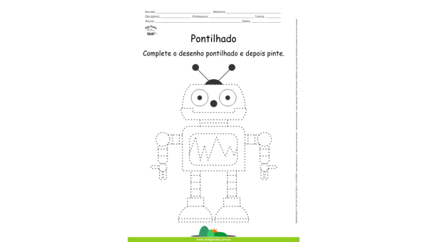 Desenho para Colorir – Pontilhado – Robô
