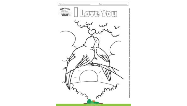Desenho para Colorir – Fantasia - Amor - I Love You