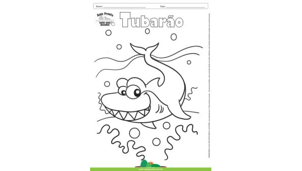 Desenho para Colorir – Animais - Tubarão