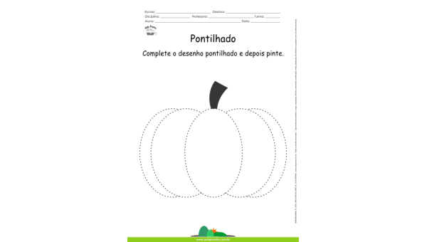 Desenho para Colorir – Pontilhado – Abóbora
