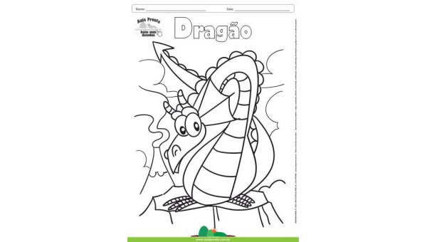 Desenho para Colorir – Fantasia - Dragão