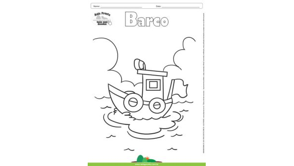 Desenho para Colorir – Transporte Barco