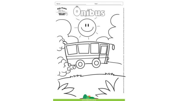 Desenho para Colorir – Transporte Ônibus