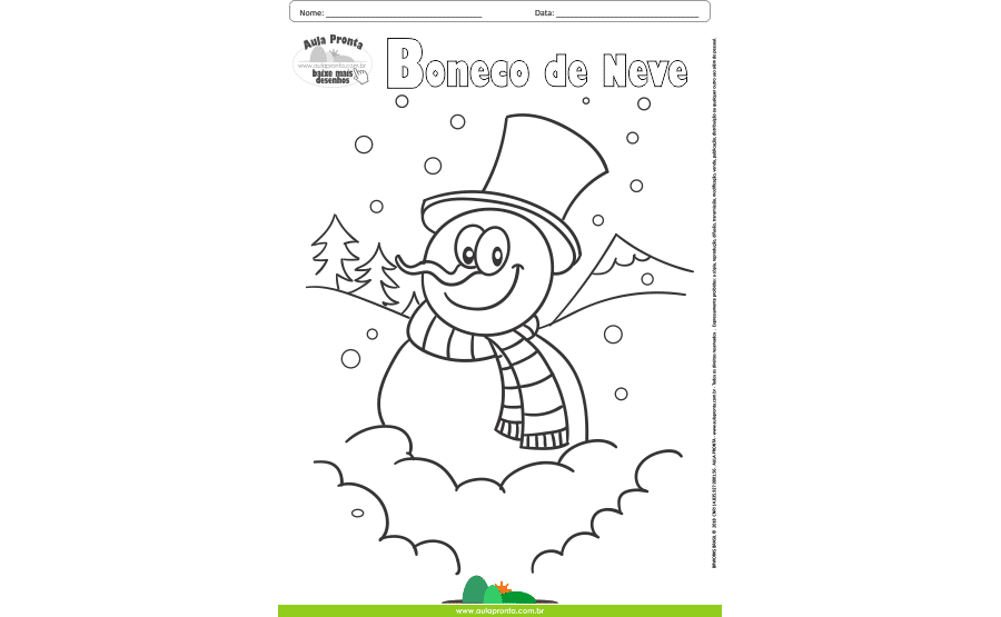 Desenhos para Colorir - Boneco de Neve de Cartola