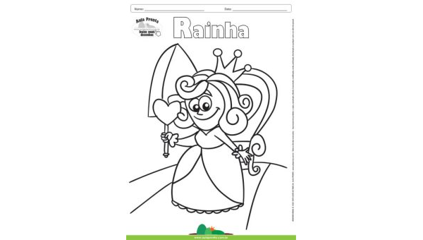 Desenho para Colorir – Fantasia - Rainha