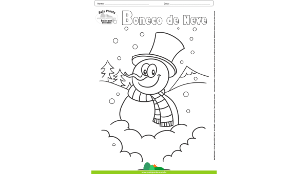 Desenhos para Colorir - Boneco de Neve de Cartola