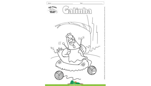 Desenho para Colorir – Animais - Galinha