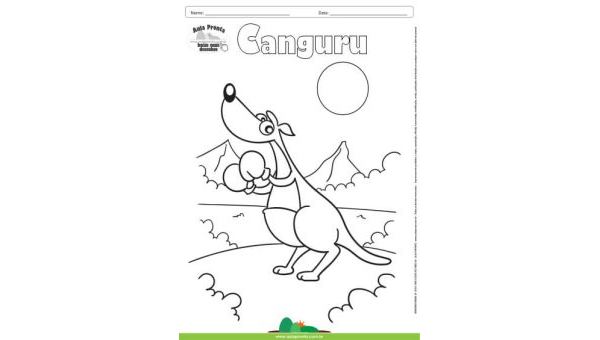 Desenho para Colorir – Animais - Canguru