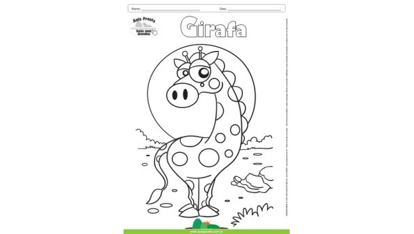 Desenho para Colorir – Animais - Girafa