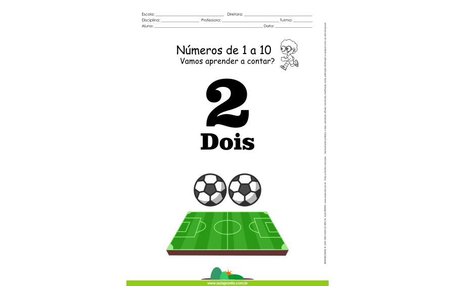 Números de 1 a 10 - folha 2
