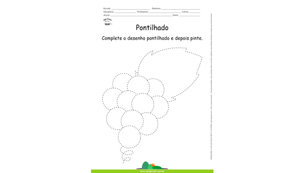 Desenho para Colorir – Pontilhado – Uva