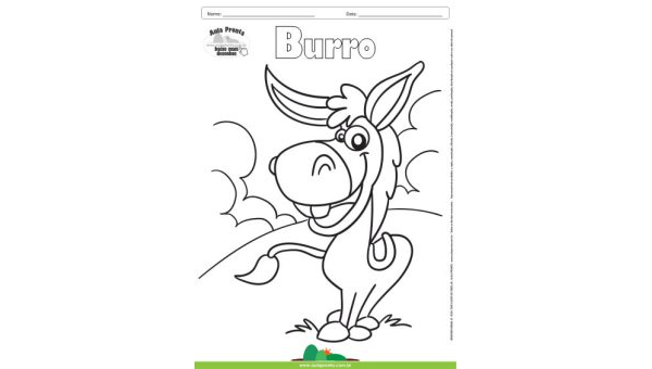Desenho para Colorir – Animais - Burro