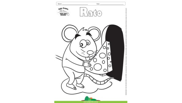 Desenho para Colorir – Animais - Rato
