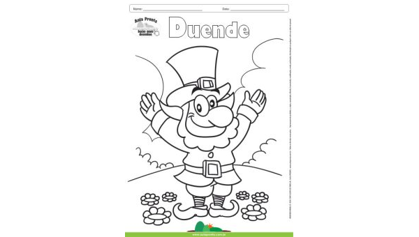 Desenho para Colorir – Fantasia - Duende