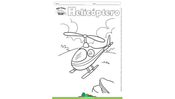 Desenho para Colorir – Transporte Helicóptero