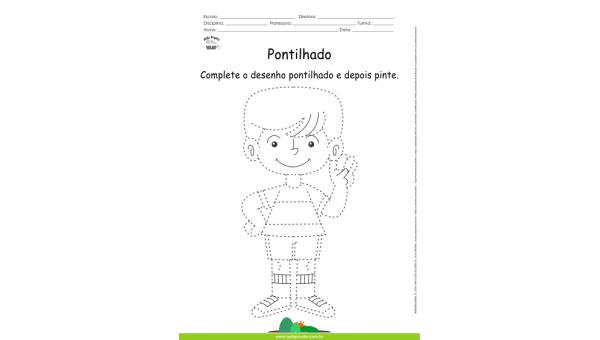 Desenho para Colorir – Pontilhado – Menino