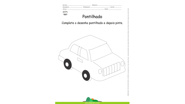 Desenho para Colorir – Pontilhado – Carro