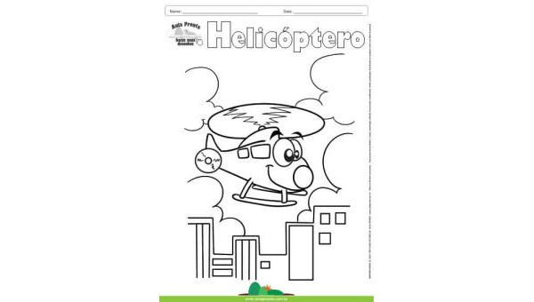 Desenho para Colorir – Transporte Helicóptero
