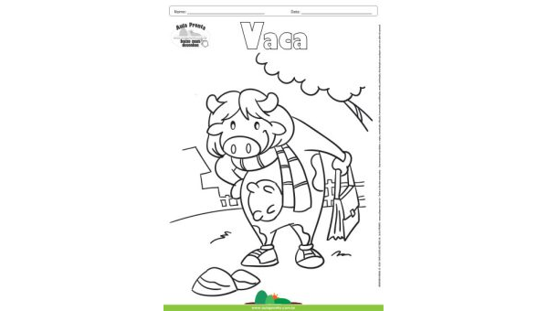 Desenho para Colorir – Animais - Vaca